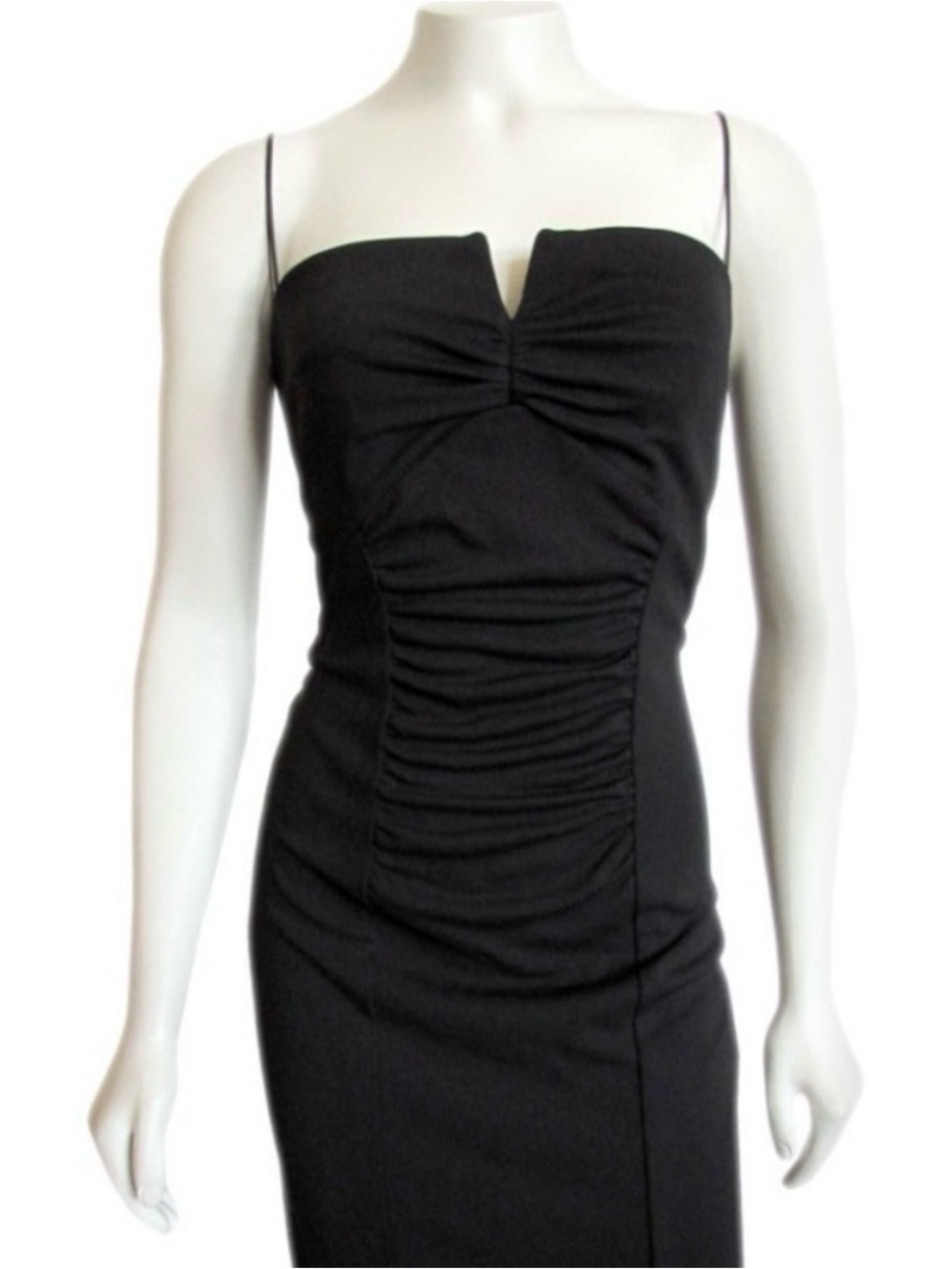 Nicole Miller Black Spaghetti-Strap Midi Dress